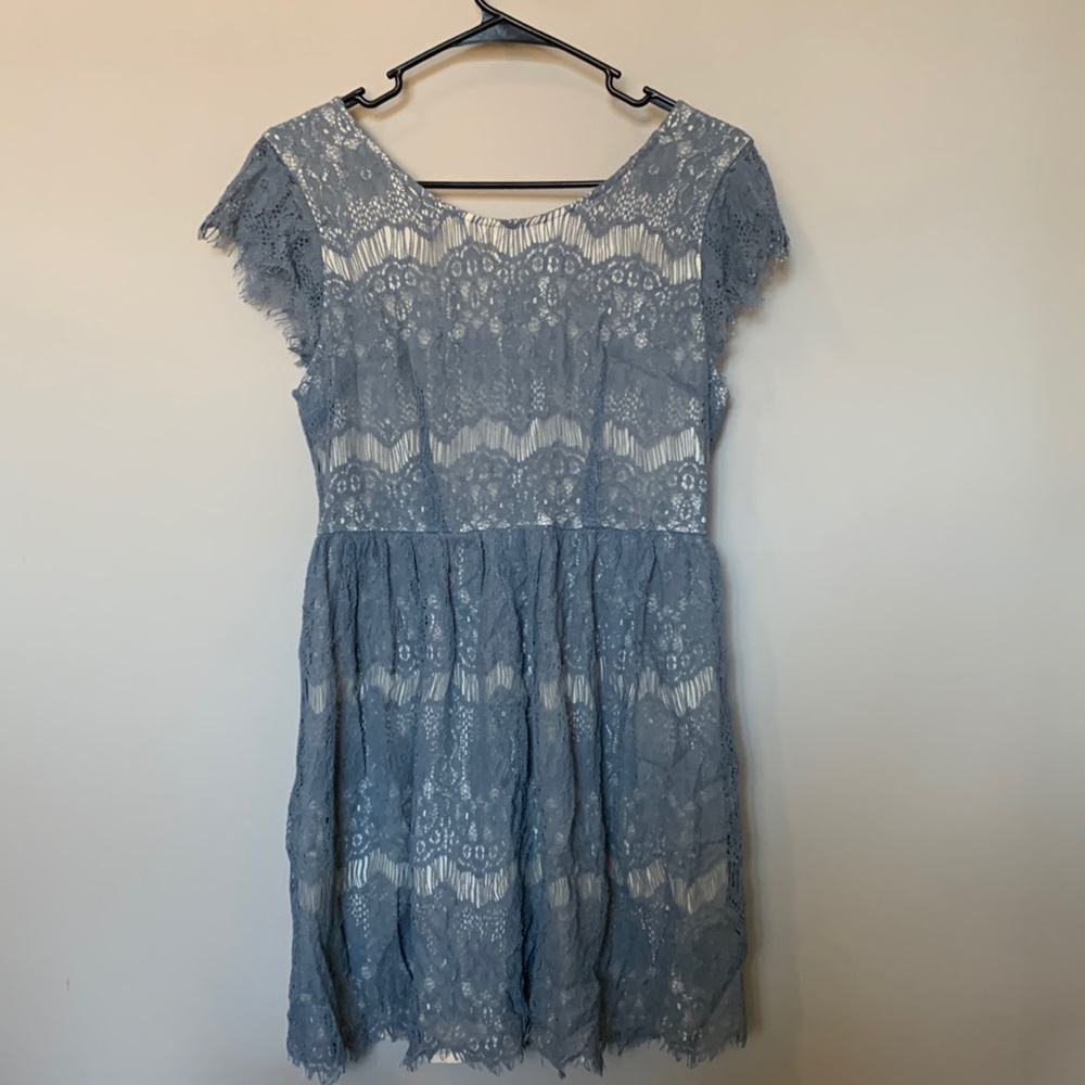 Dusty Blue Lace Forever 21 dress